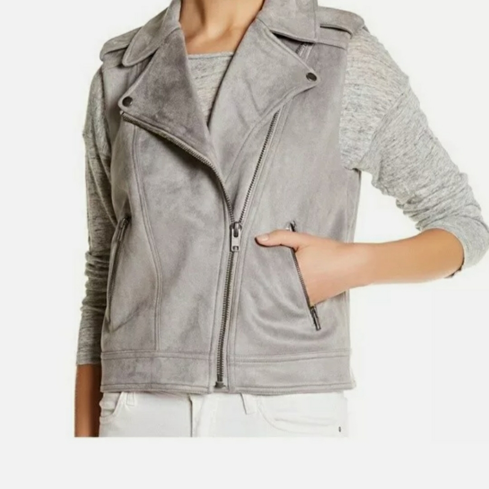Up for sale brand Women's Philosophy Suede Zip Front Vest Jacket .Size L
